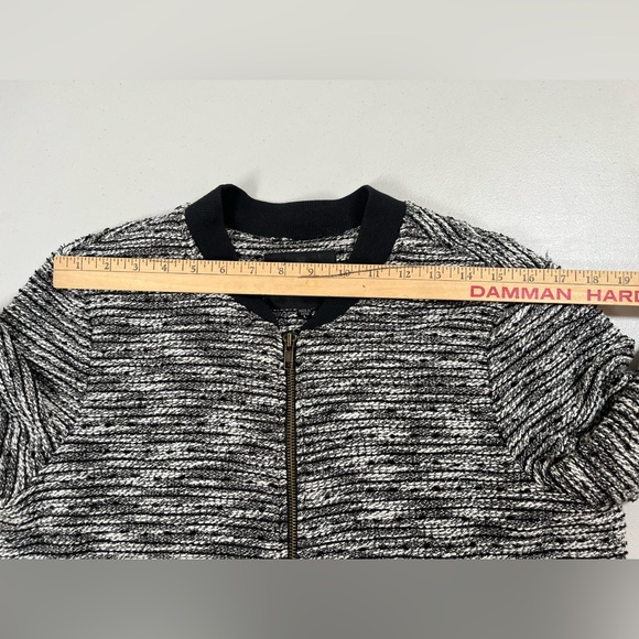 Sanctuary Women's Black and White tweed bomberJacket, long, zipper front ,size L - Picture 14 of 17
